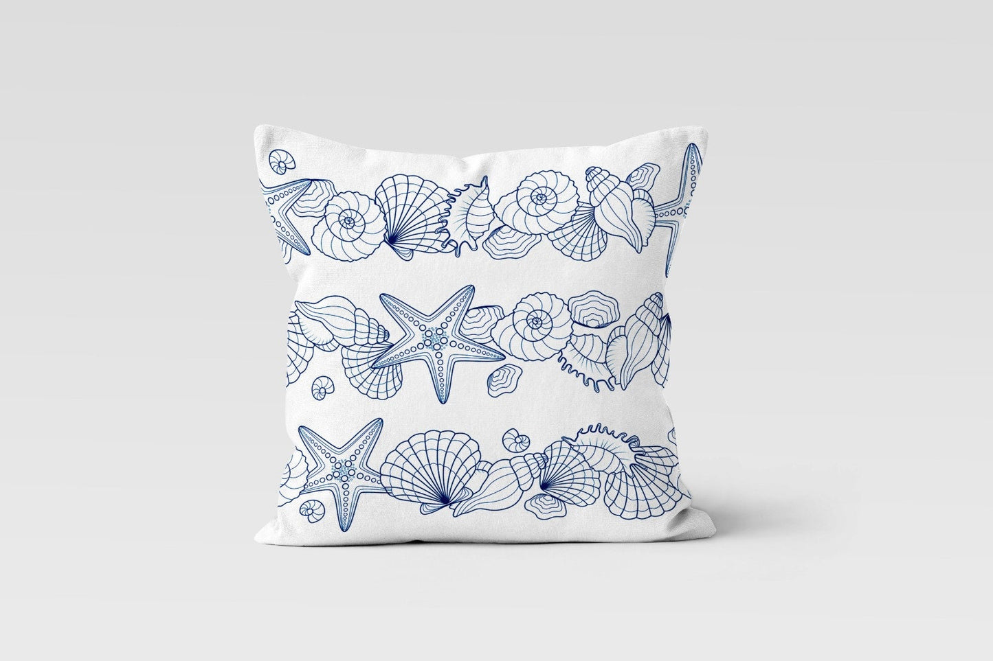 Blue Marine Seashore Themed Printed Cushion Cover