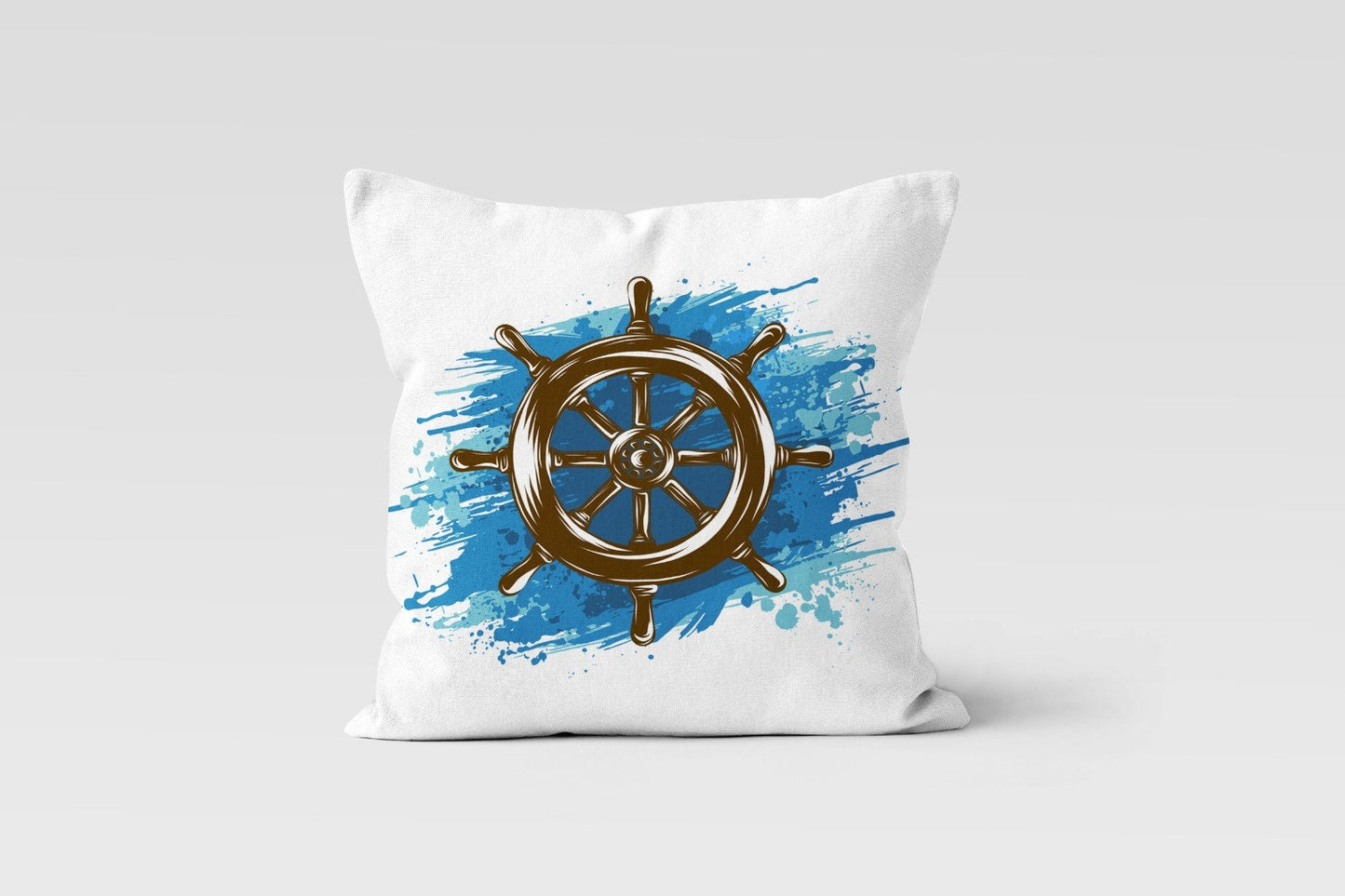 Nautical Coastal Cushion Cover with Anchors Seashells