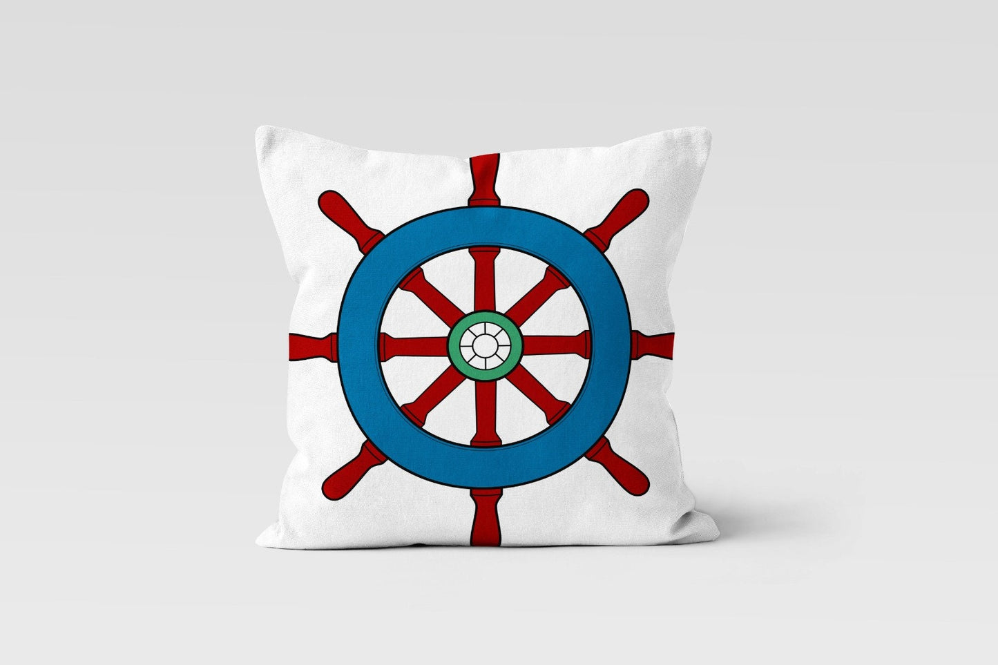 Nautical Coastal Cushion Cover with Anchors Seashells