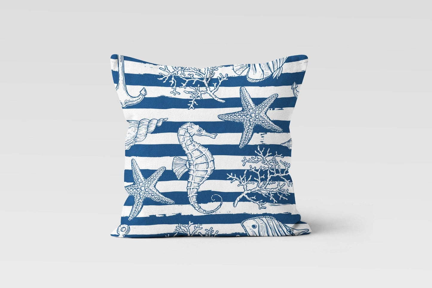 Sea Animals Crab Lobster Nautical Beach Cushion Cover