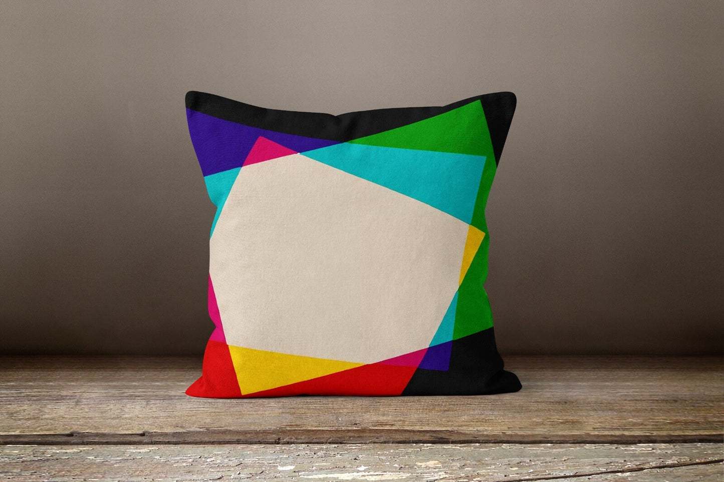Multicolour Rainbow Abstract Geometric Cushion Cover