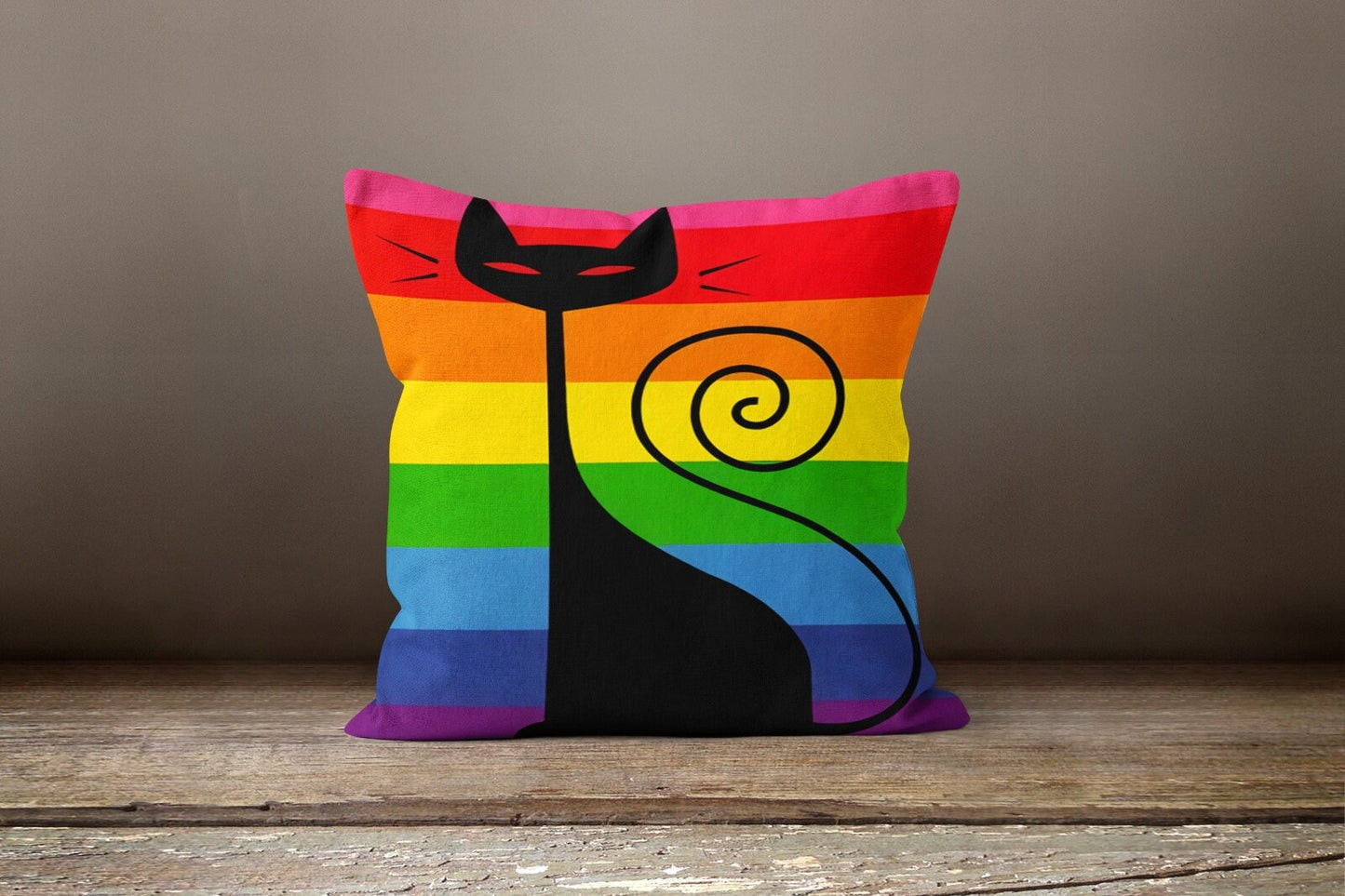 Multicolour Rainbow Abstract Geometric Cushion Cover