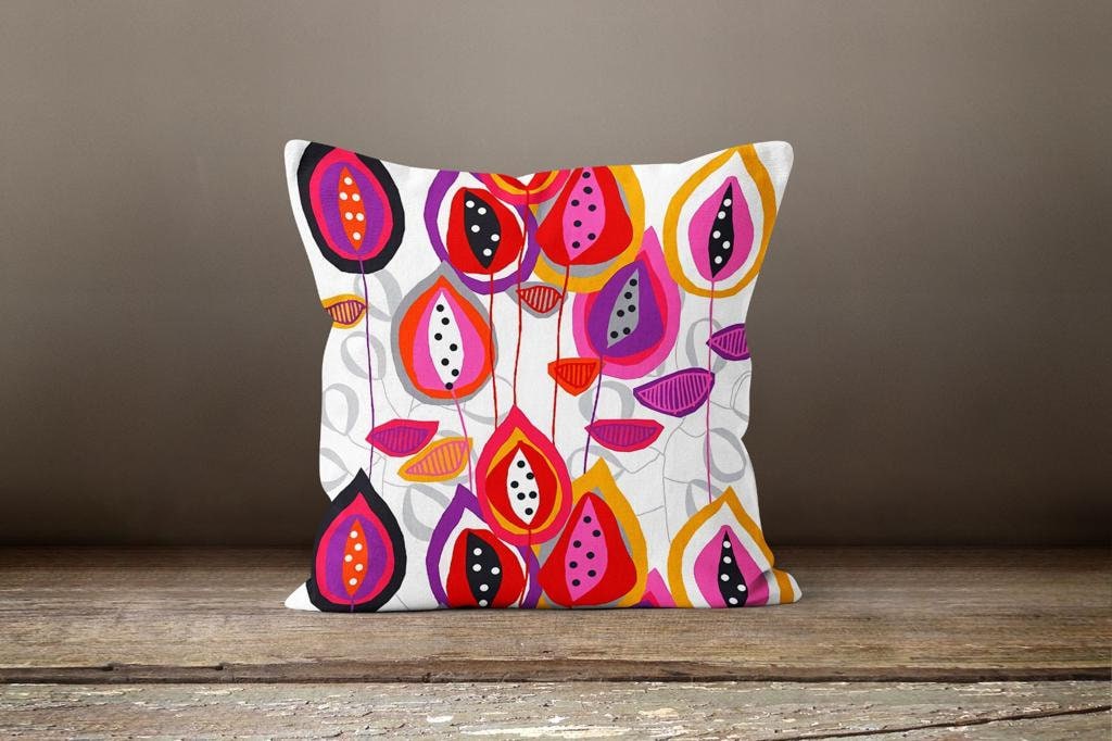 Colorful Polka Dot Cushion Cover, Vibrant Abstract Nature Decor