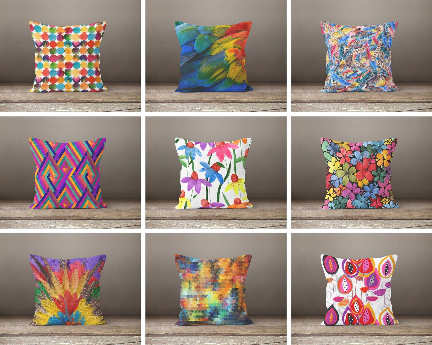 Colorful Polka Dot Cushion Cover, Vibrant Abstract Nature Decor