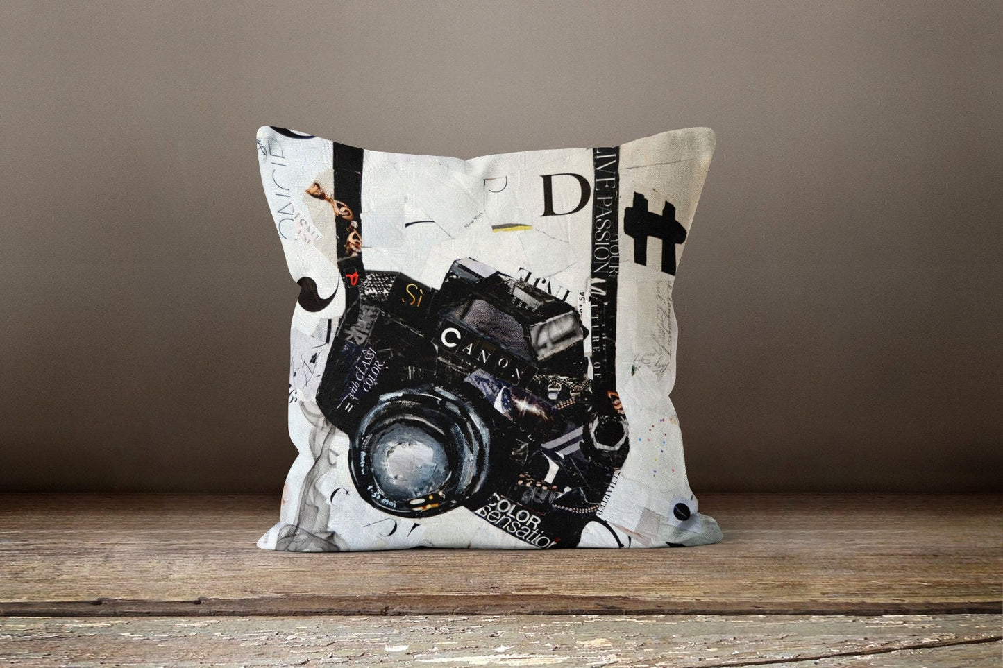 Musical Instrument Pillow Cover Camera Pattern Cushion Case