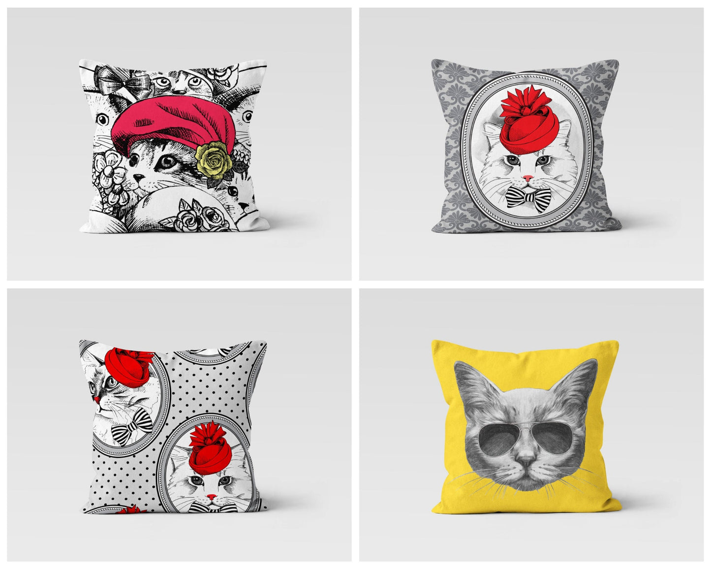 Cat Lovers Cushion Covers Animal Print Modern Living Room