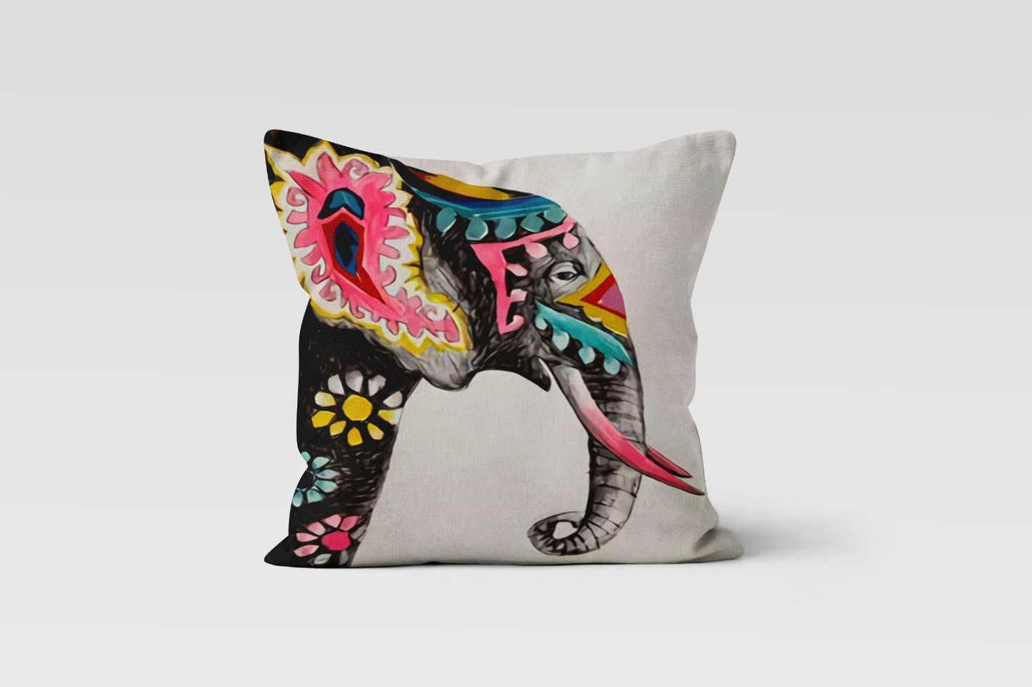 African Elephant Colorful Cushion Cover