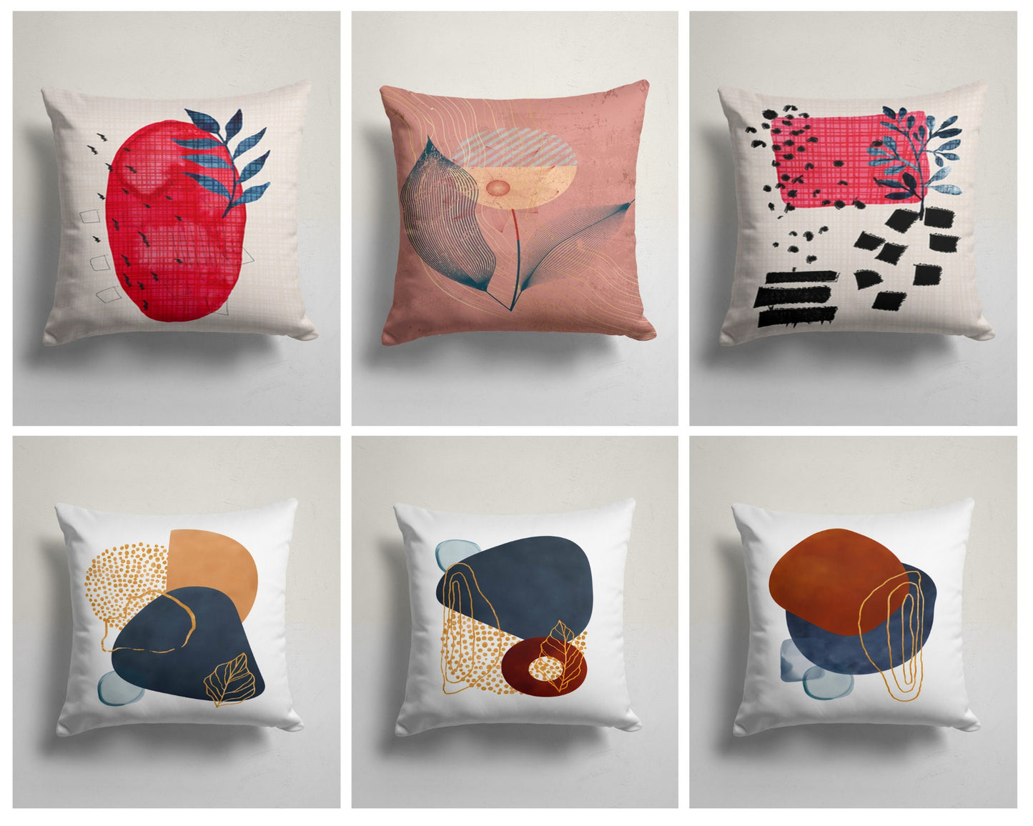 Modern Rustic Abstract Geometric Cushion Cover