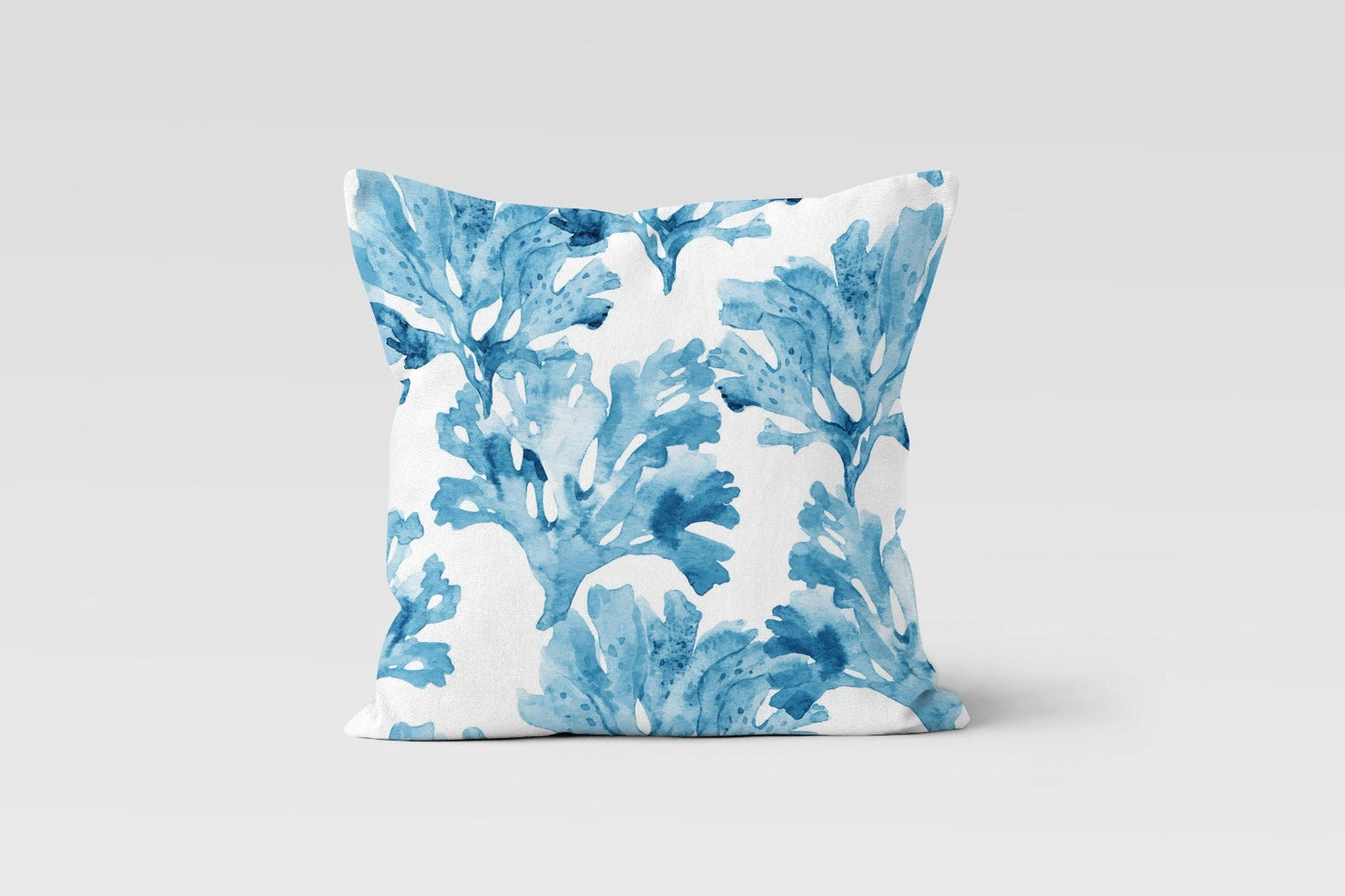 Sea Theme Cushion Cover with Coral Pattern Beach House Decor
