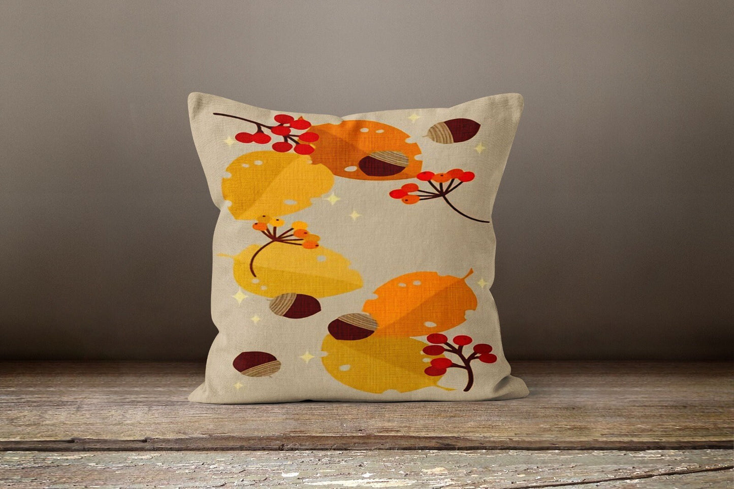 Autumn Leaves Farmhouse Home Decor Printed Cushion Cover