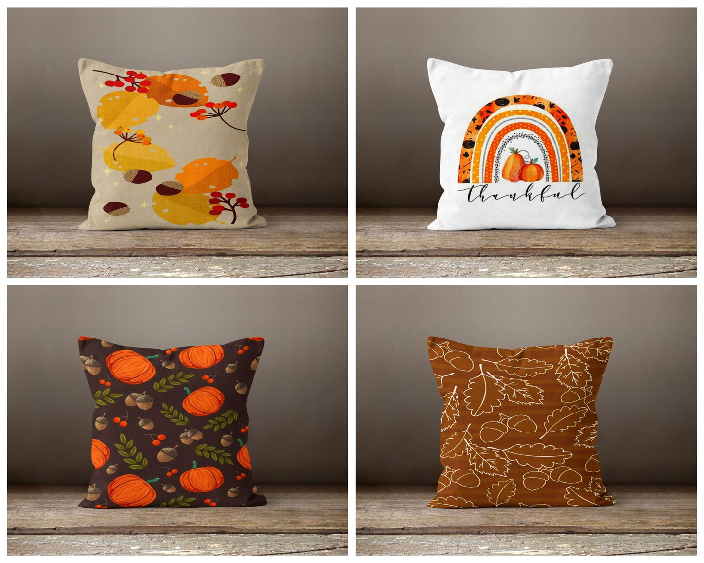 Autumn Leaves Farmhouse Home Decor Printed Cushion Cover