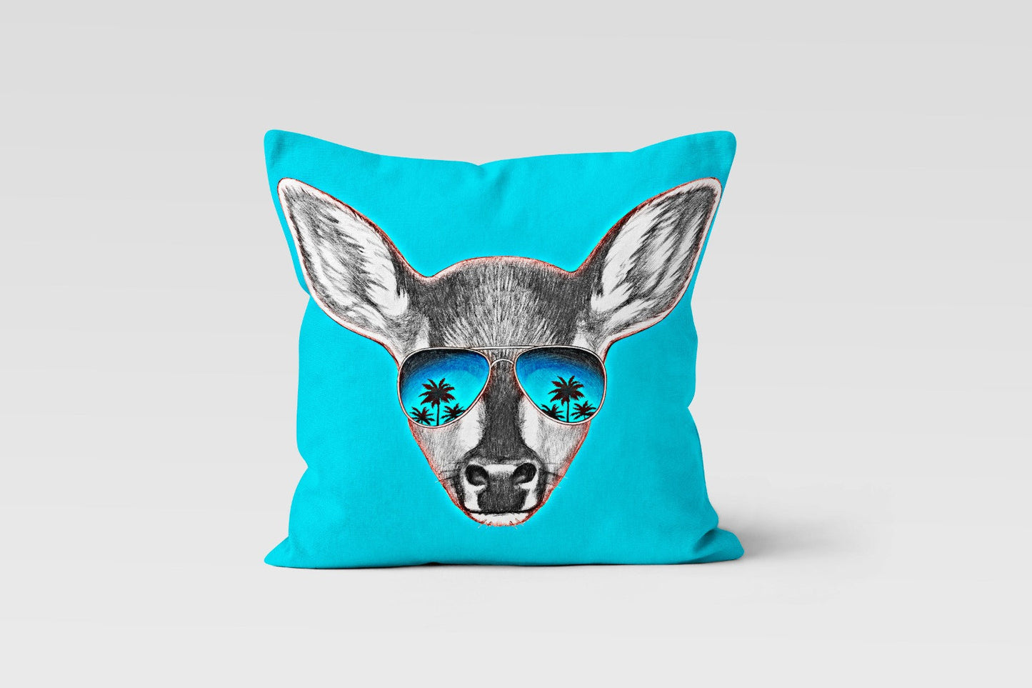 Sheep Print with Glasses Mouse Design Animals Cushion Cover