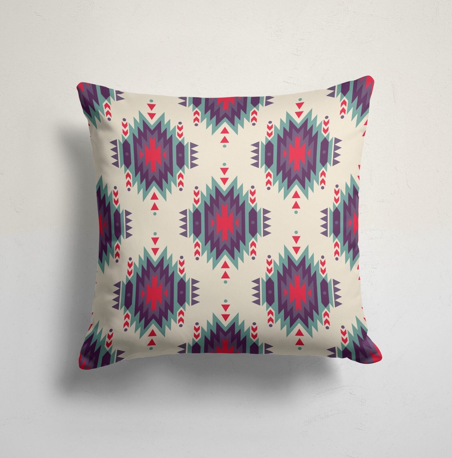 Southwestern Turkish Kilim Aztec Printed Cushion Cover