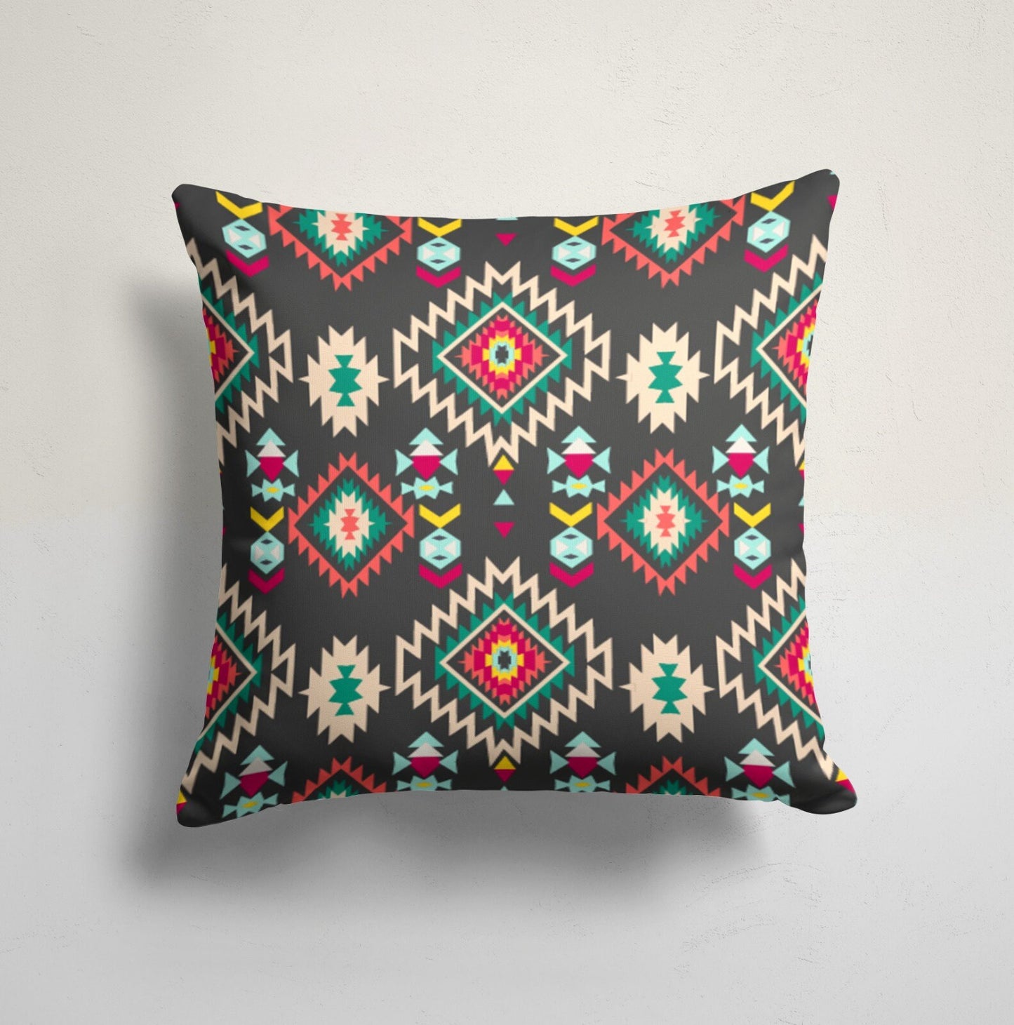 Southwestern Turkish Kilim Aztec Printed Cushion Cover