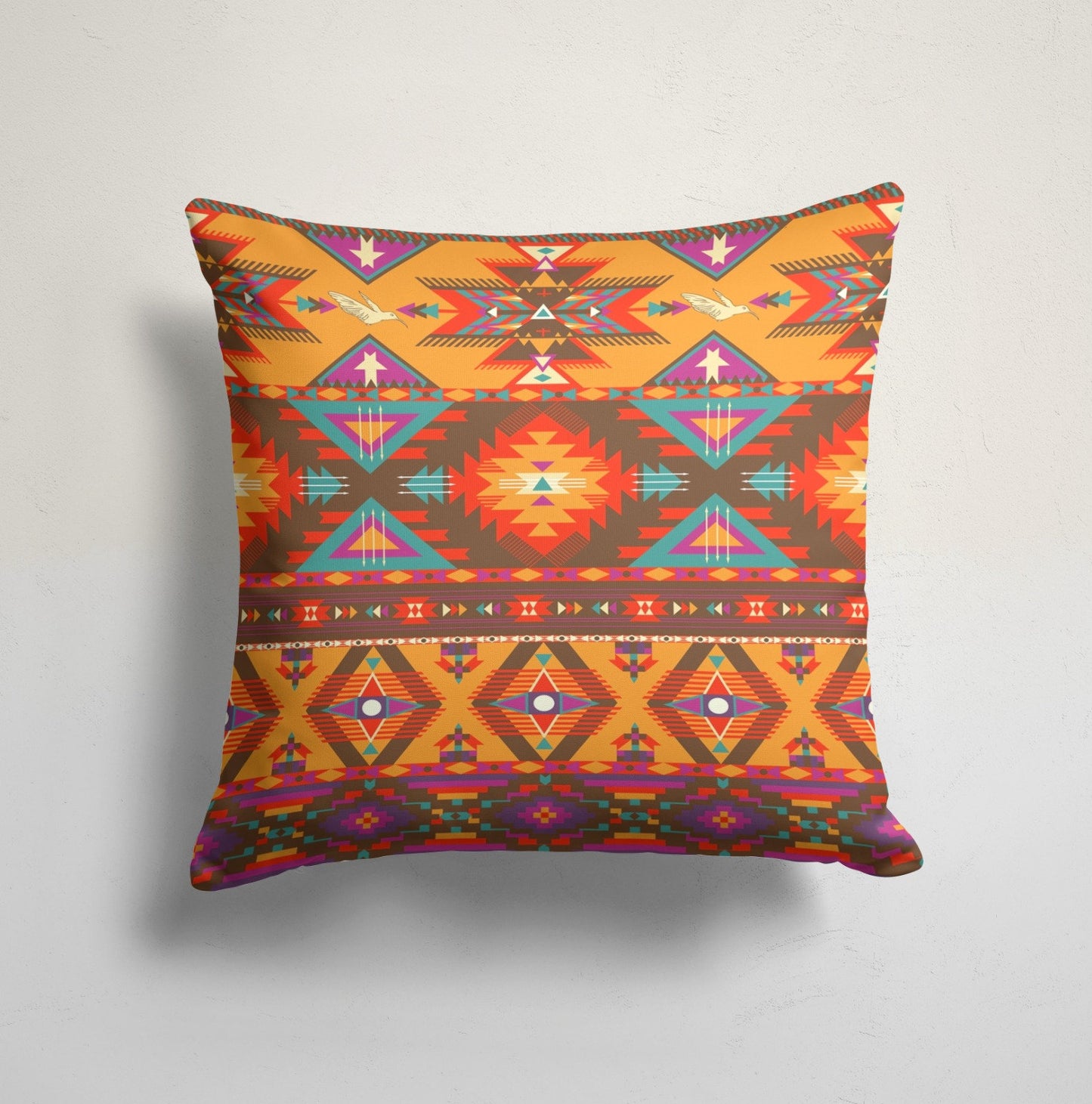 Southwestern Turkish Kilim Aztec Printed Cushion Cover