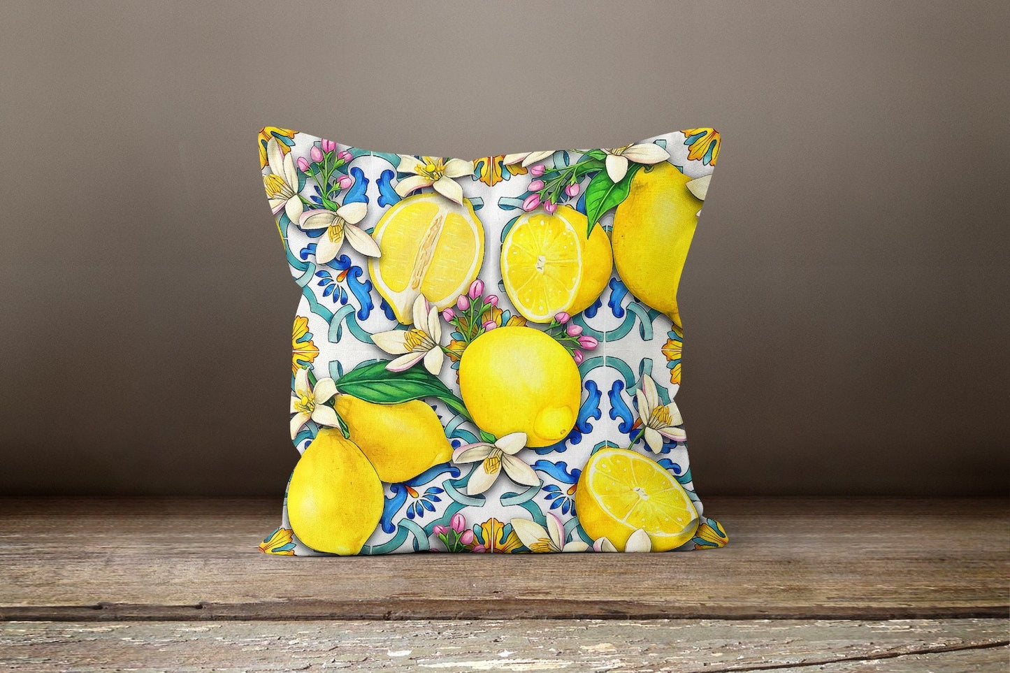 Lemon Citrus Lime Printed Cushion Cover