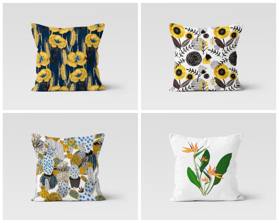 Abstract Flower Cactus Cushion Cover