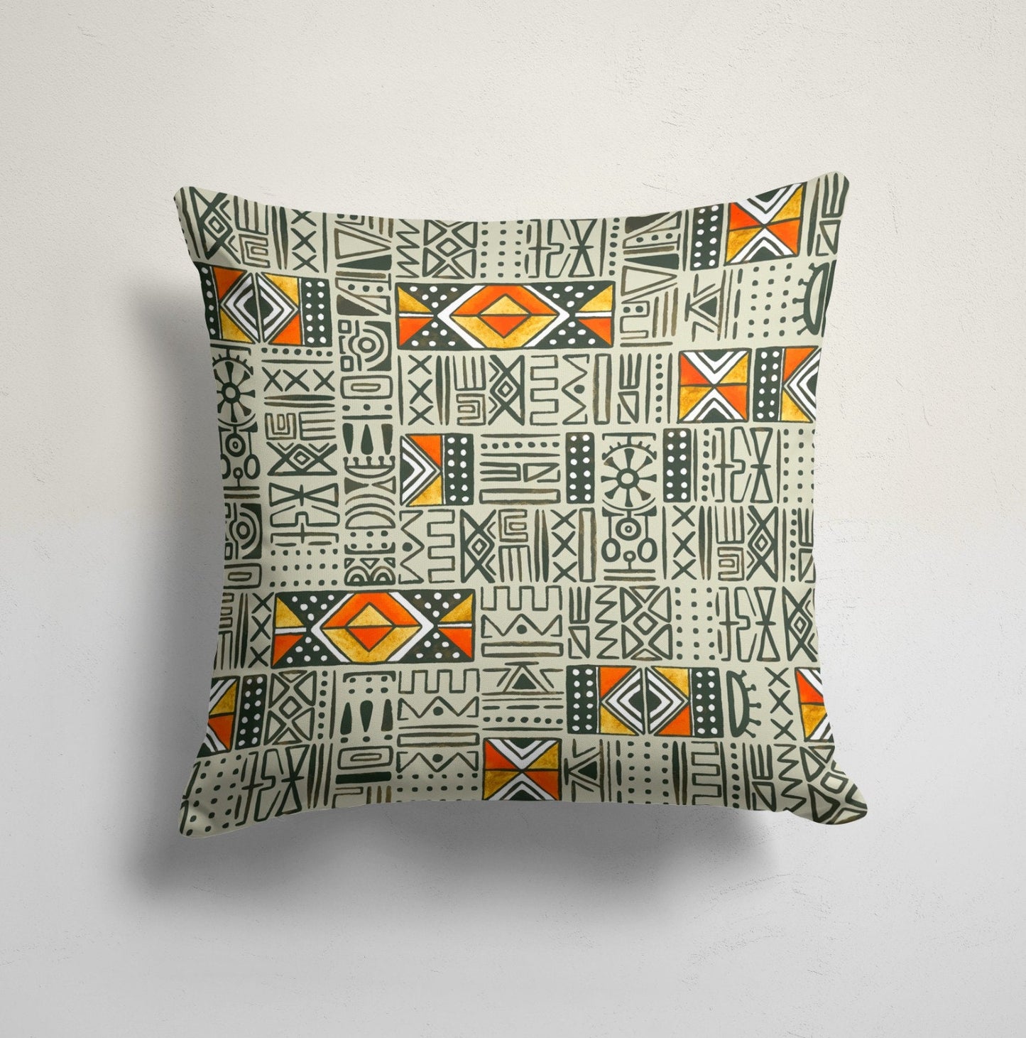 Tribal Leopard Print Cushion Cover, Neutral Brown Geometric Design