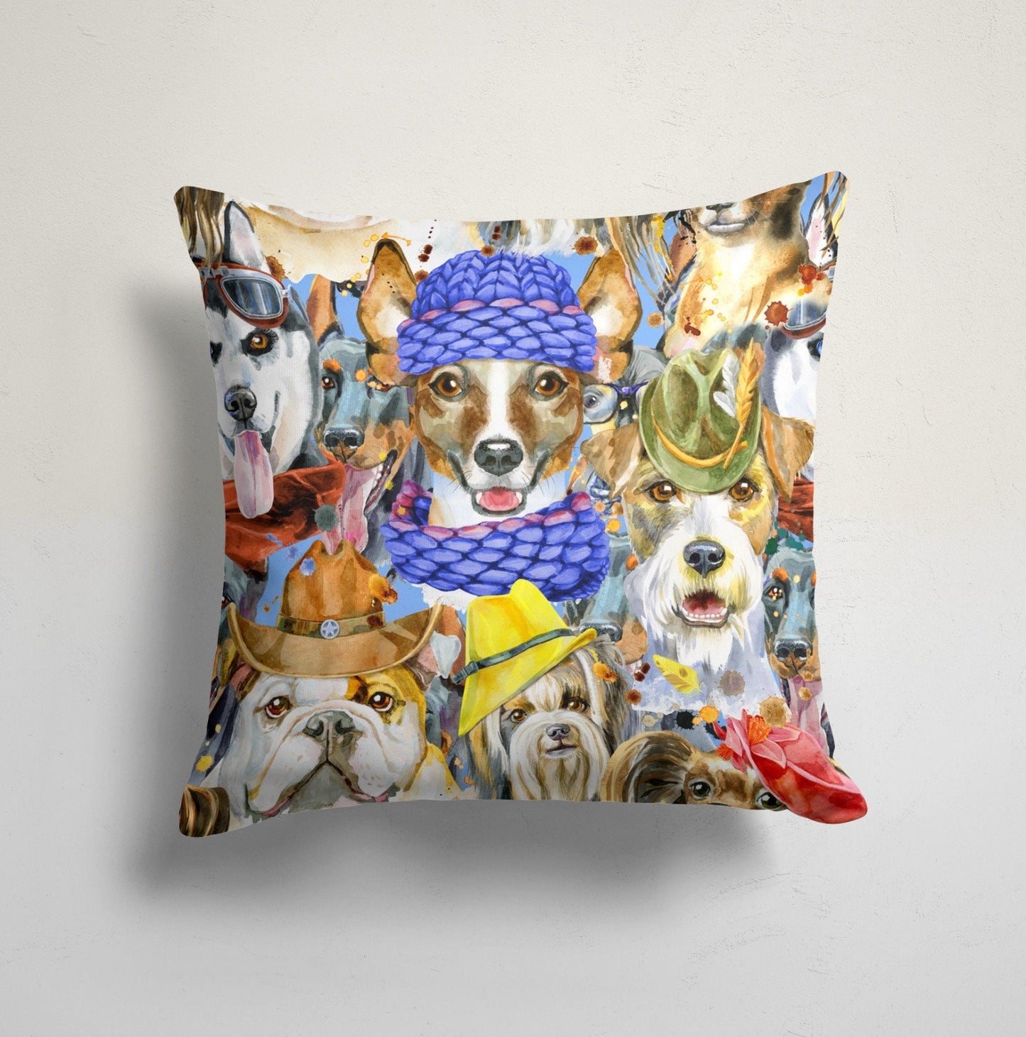 Cat and Dog Animal Print Cushion Cover