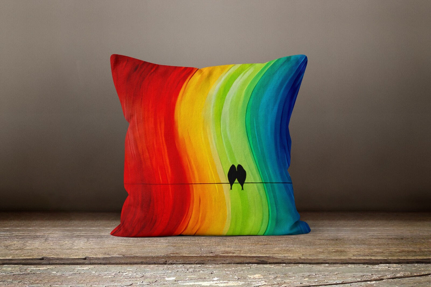 Multicolour Rainbow Abstract Geometric Cushion Cover