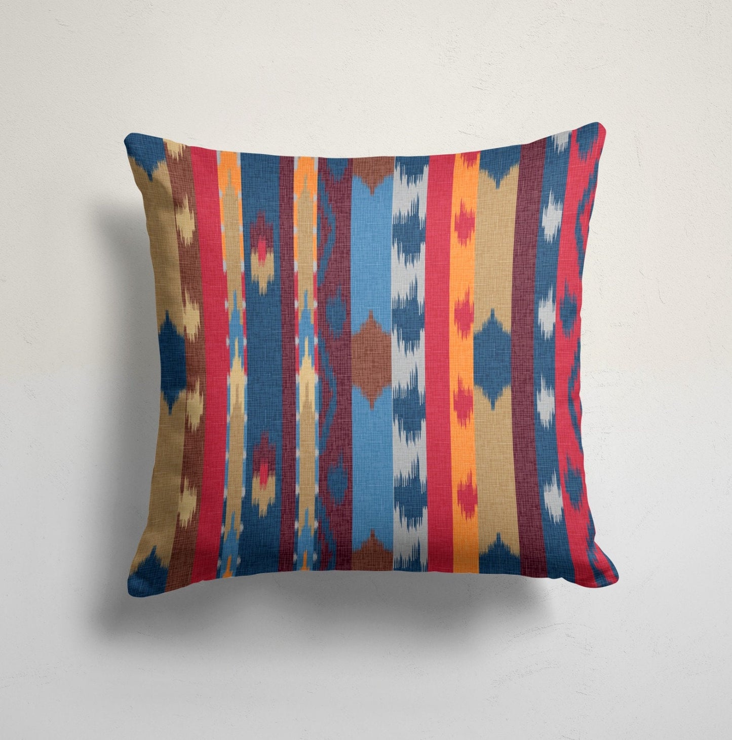Farmhouse Ethnic Kilim & Ikat Print Cushion Cover