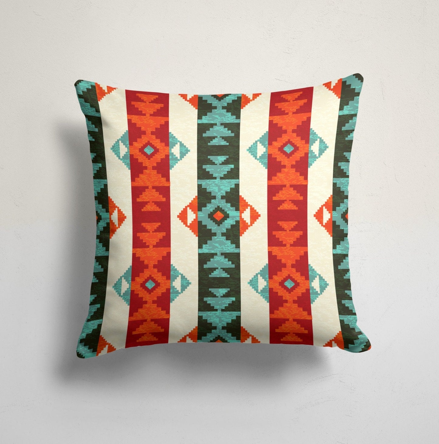 Farmhouse Ethnic Kilim & Ikat Print Cushion Cover