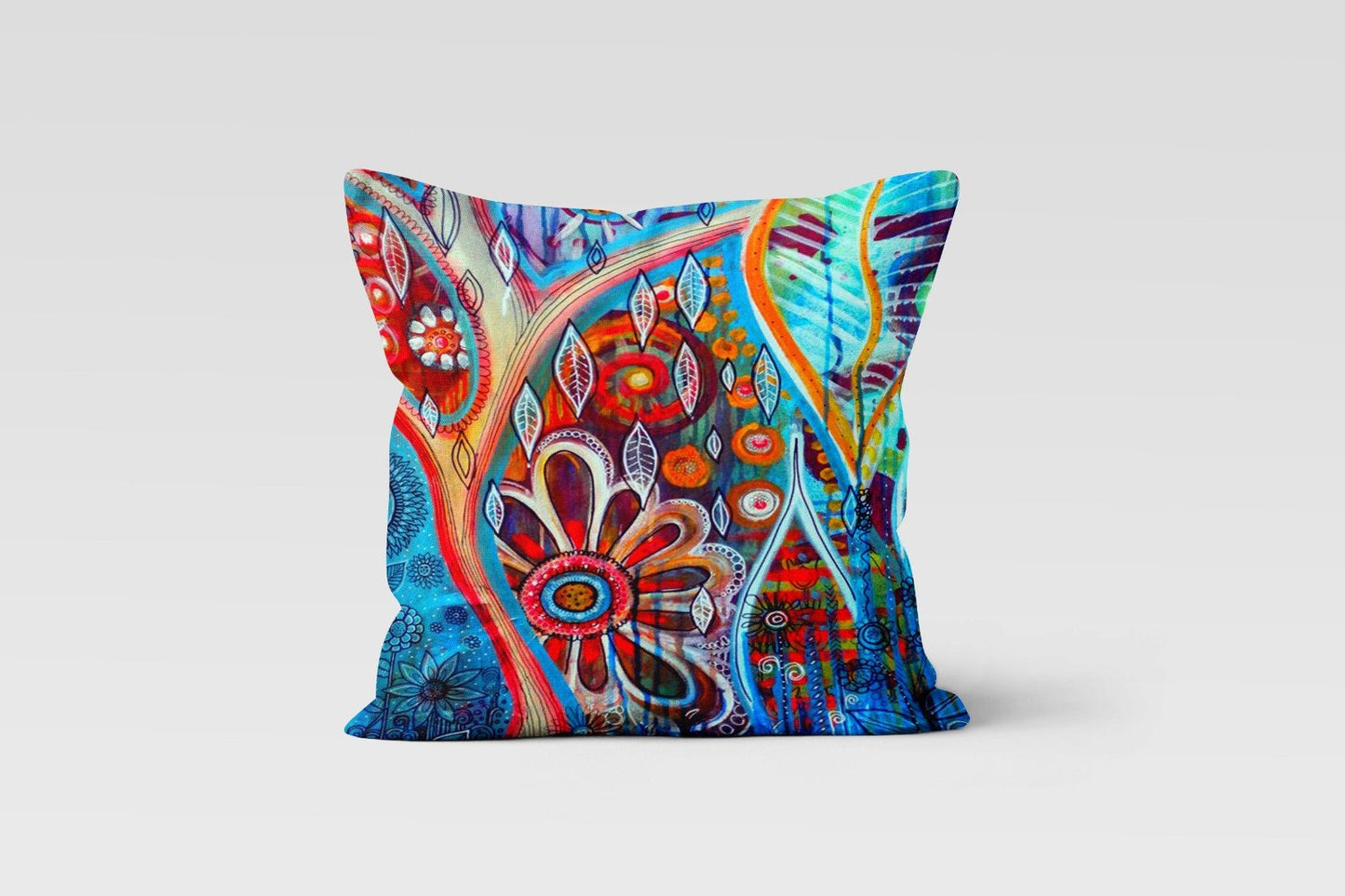 Abstract Multicolored Throw Cushion Cover