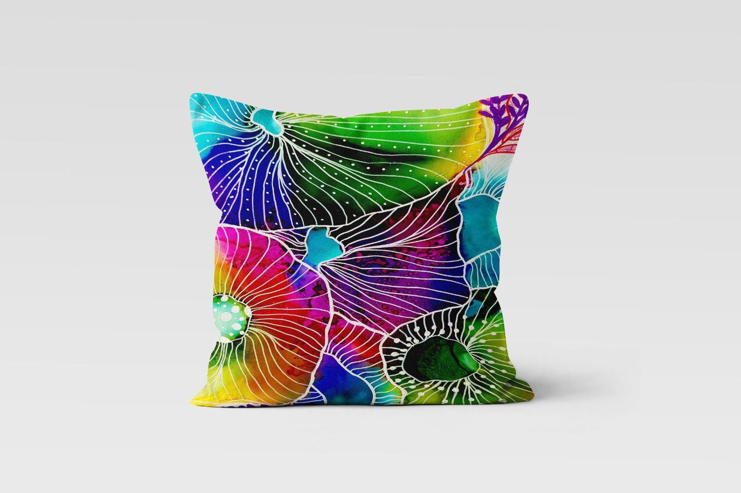 Abstract Multicolored Throw Cushion Cover