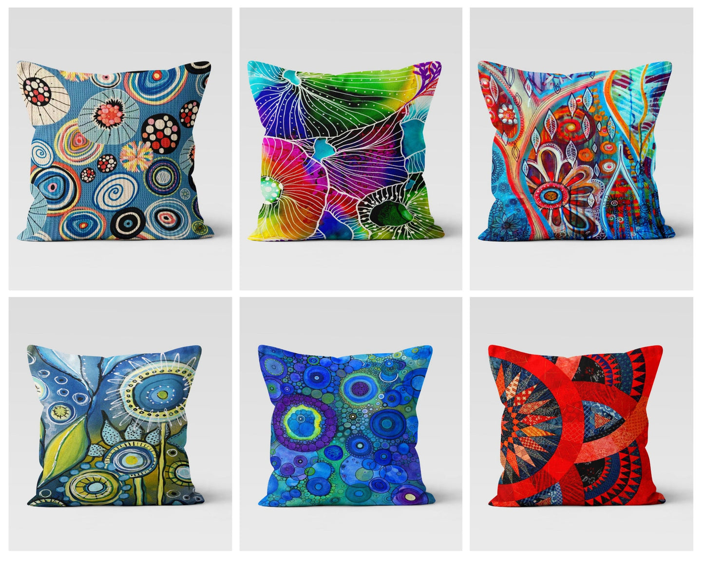 Abstract Multicolored Throw Cushion Cover