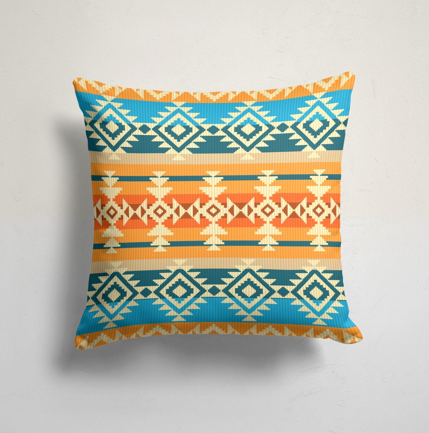 Southwestern Turkish Kilim Aztec Printed Cushion Cover