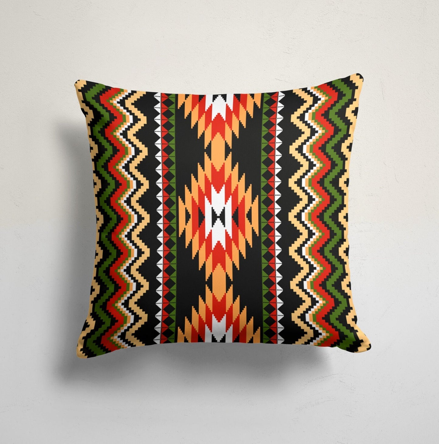 Southwestern Turkish Kilim Aztec Printed Cushion Cover