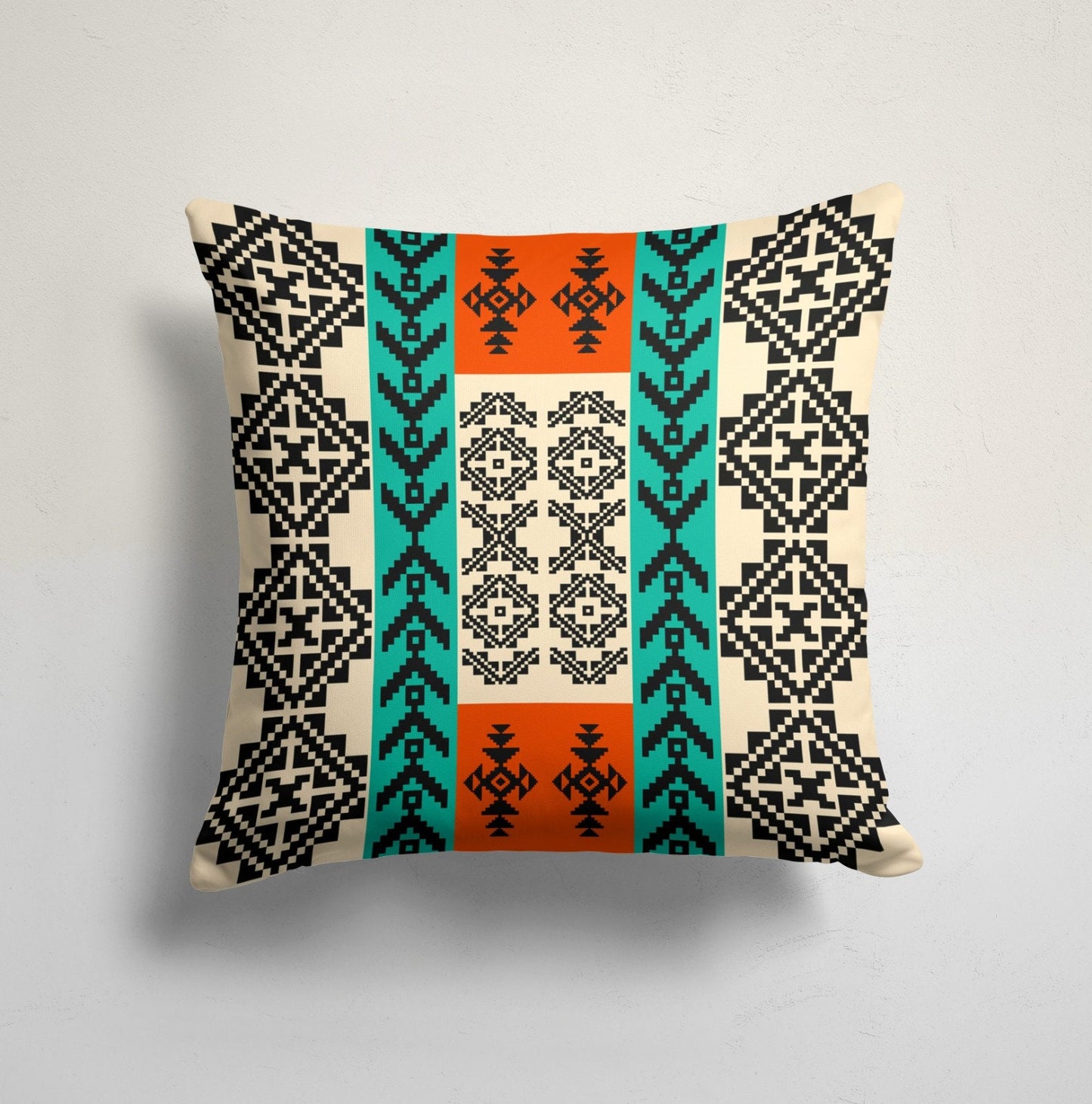 Tribal Leopard Print Cushion Cover, Neutral Brown Geometric Design