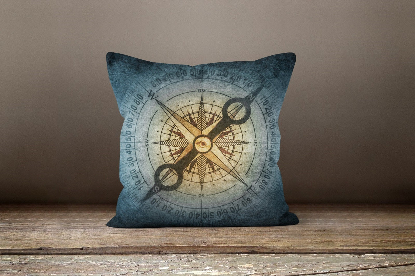 Navy Blue Seahorse Coral Nautical Cushion Cover