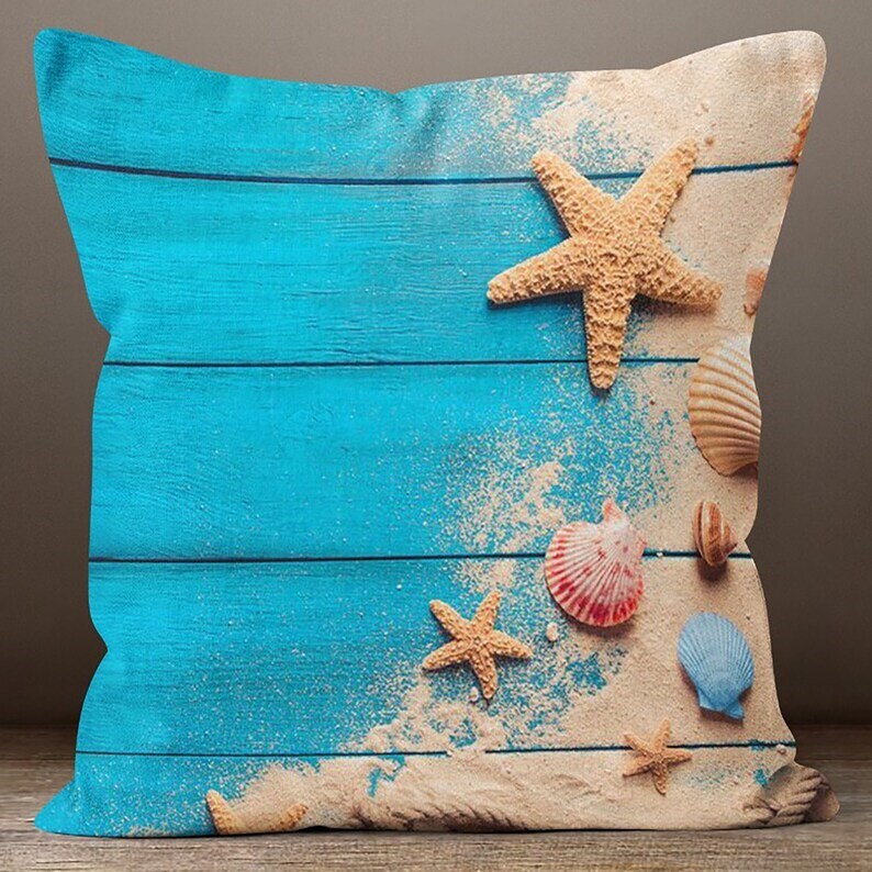 Blue Anchor and Rope Nautical&Coastal Cushion Cover