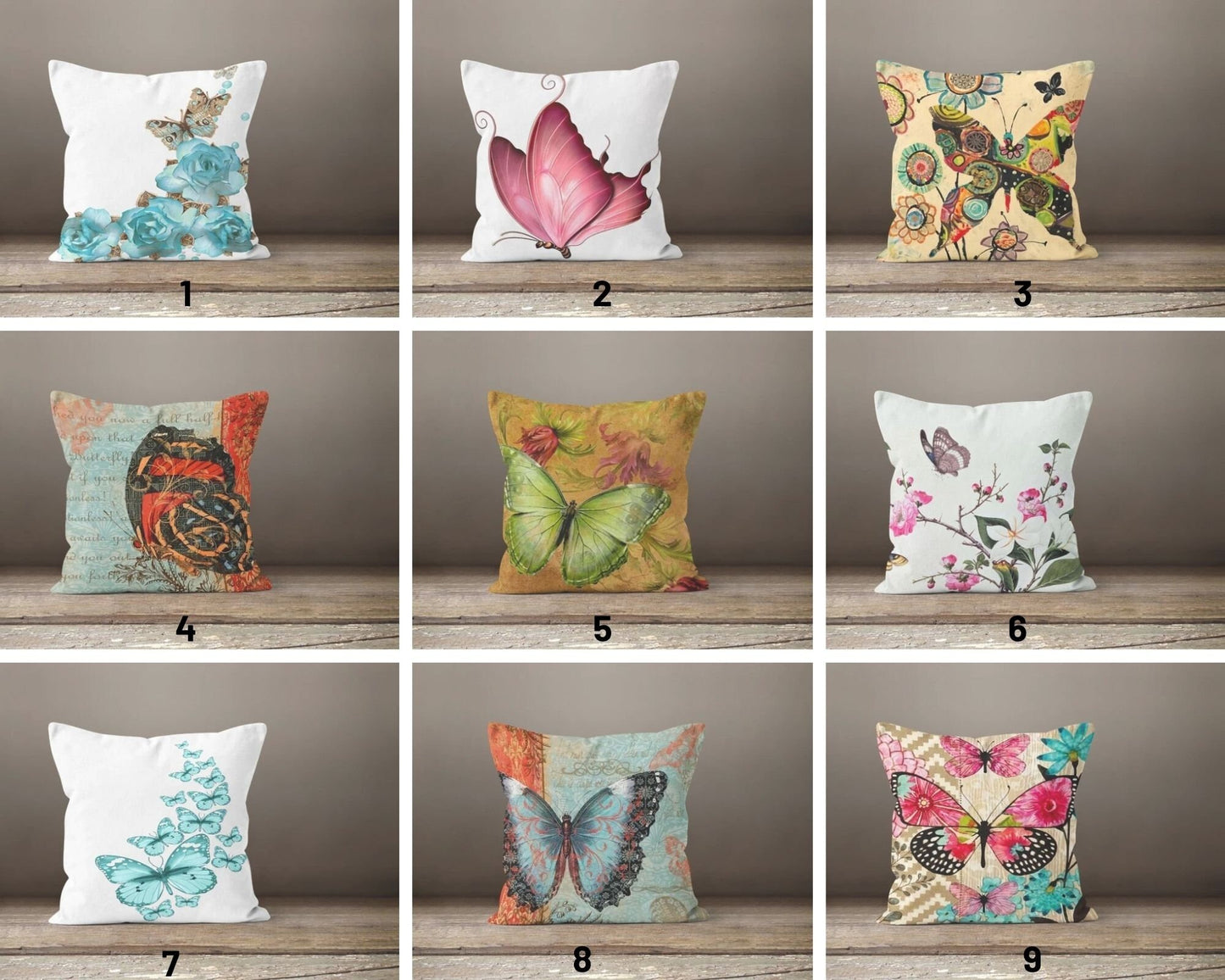 Cute Colorful Butterfly Decorative Cushion Cover