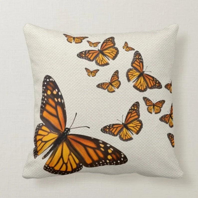 Colorful Monarch Butterfly Decorative Cushion Cover