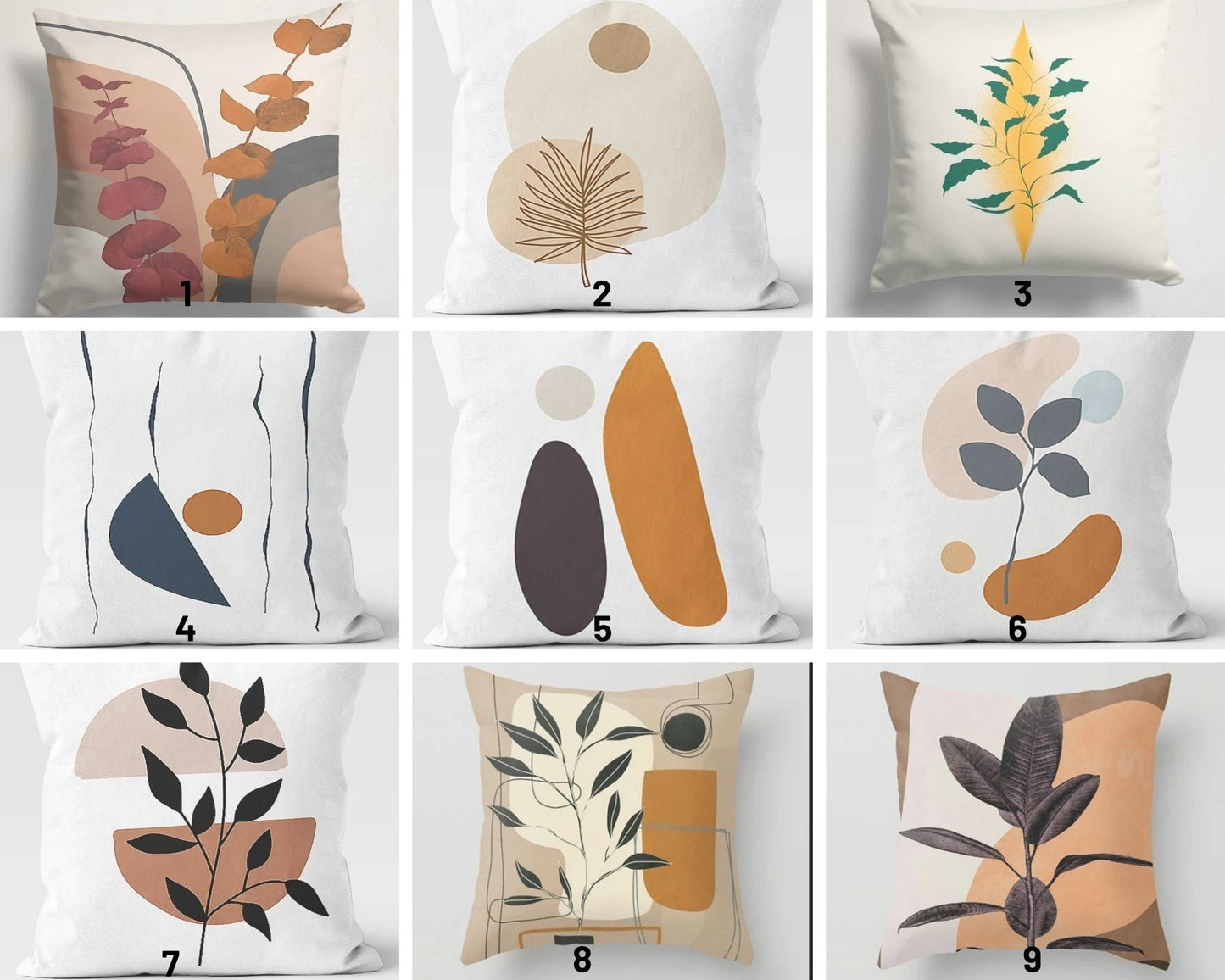 Modern Floral Abstract Pastel Colours Cushion Cover
