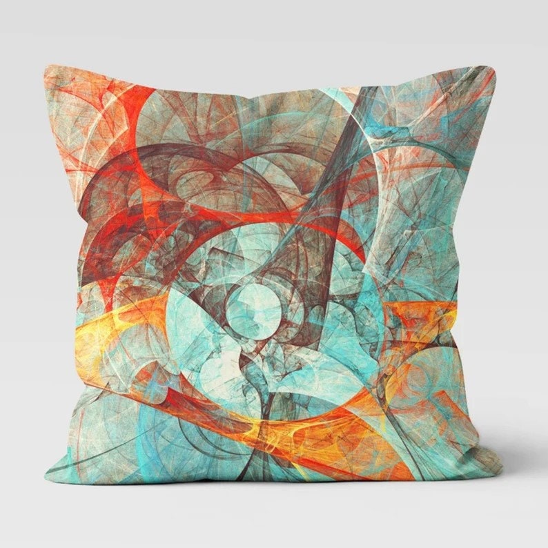 Colorful Abstract Boho Mid Century Modern Cushion Cover