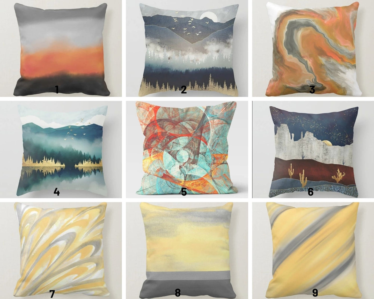 Colorful Abstract Boho Mid Century Modern Cushion Cover