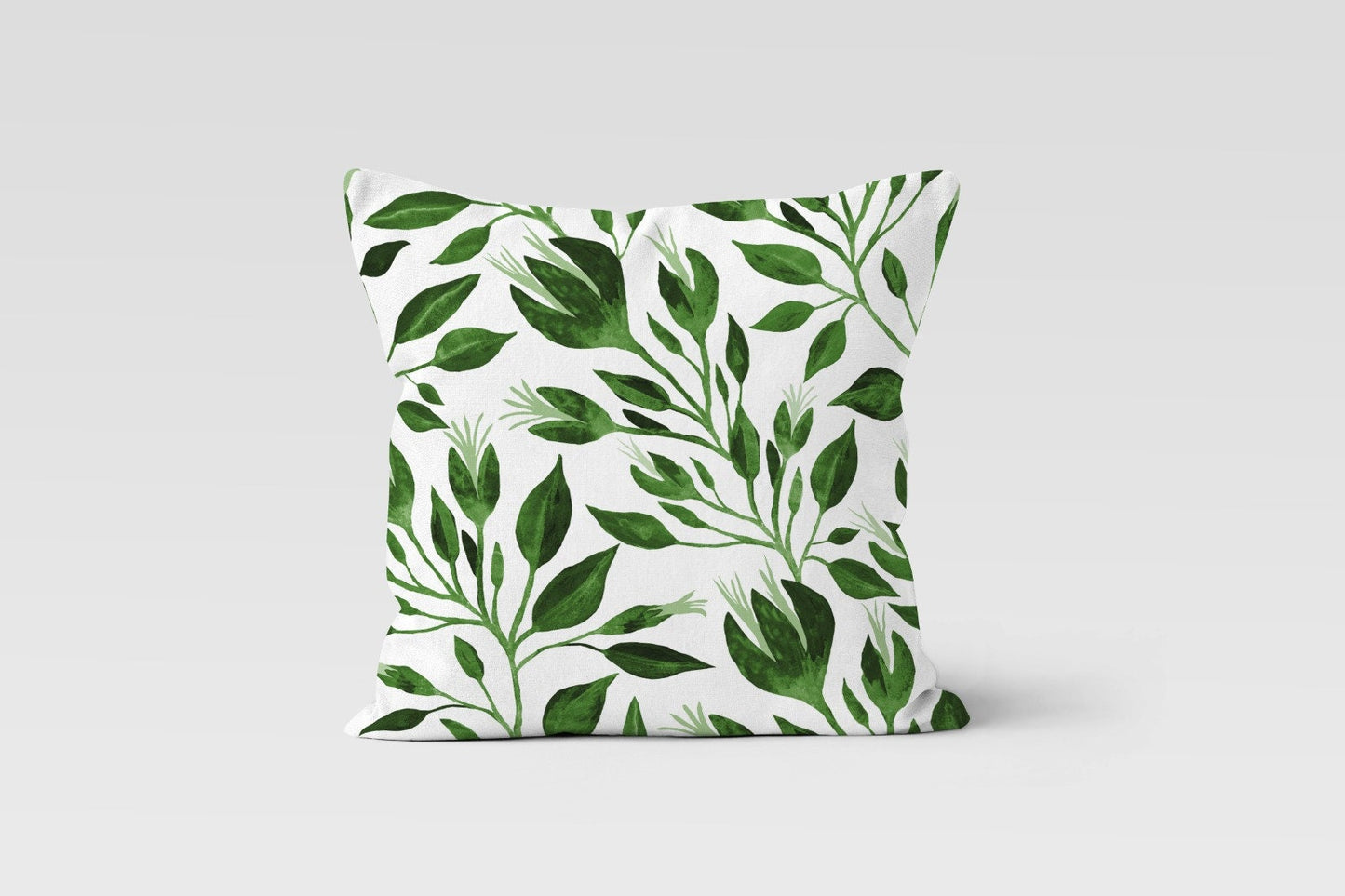 Green Monstera Farmhouse Flower Cushion Cover