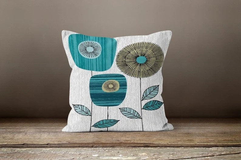 Dandelion Drawing Abstract Modern Silhouette Cushion Cover