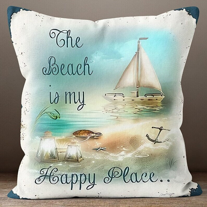 Blue Anchor and Rope Nautical&Coastal Cushion Cover