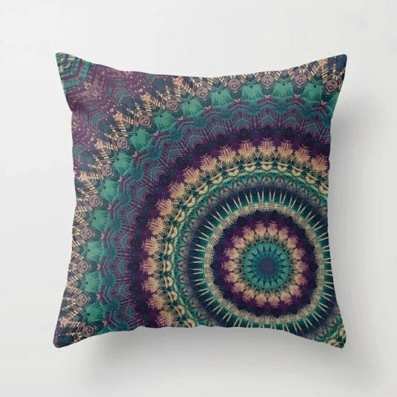 Tropical Blue and Green Peacock Decorative Cushion Cover