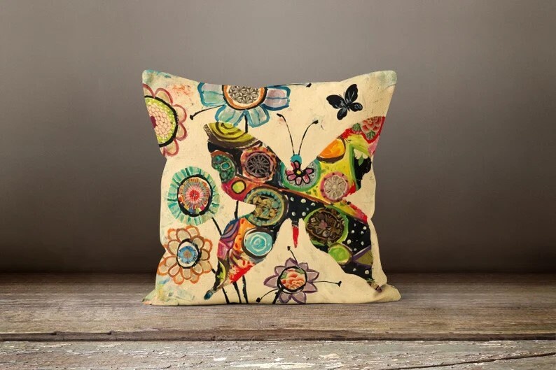Cute Colorful Butterfly Decorative Cushion Cover