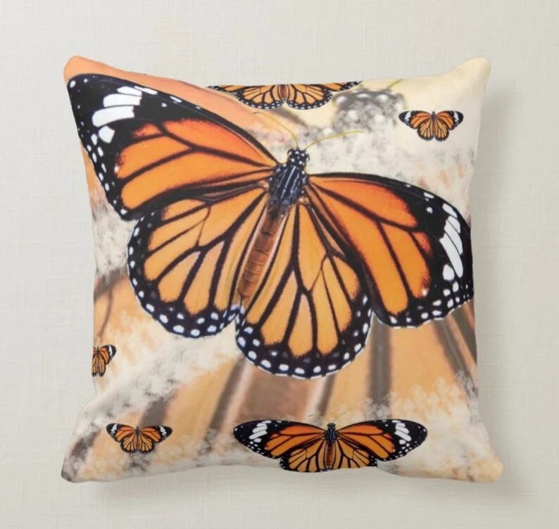 Colorful Monarch Butterfly Decorative Cushion Cover