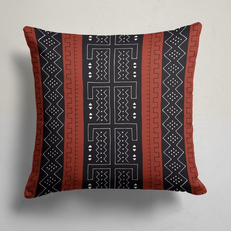 Worn Look Ethnic Geometric Traditional Cushion Cover