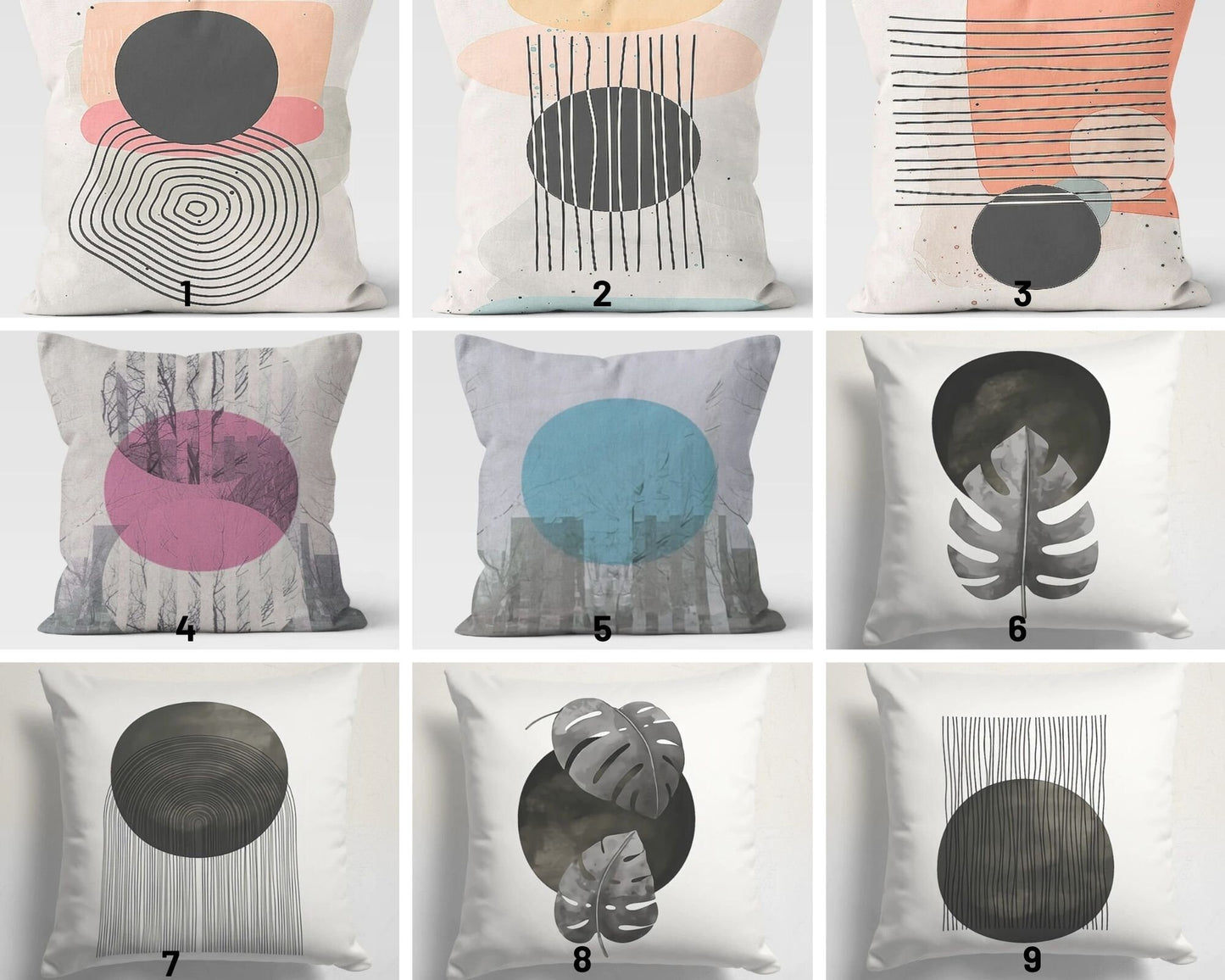 Abstract Geometric Minimalist Cushion Cover