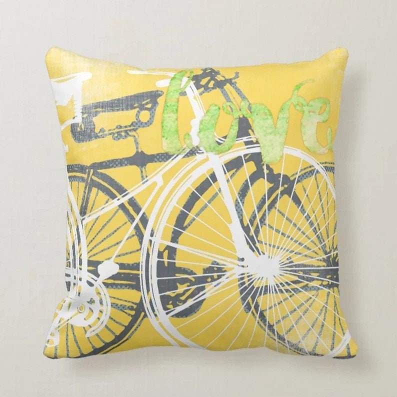 Yellow Grey Geometric Floral Cushion Cover