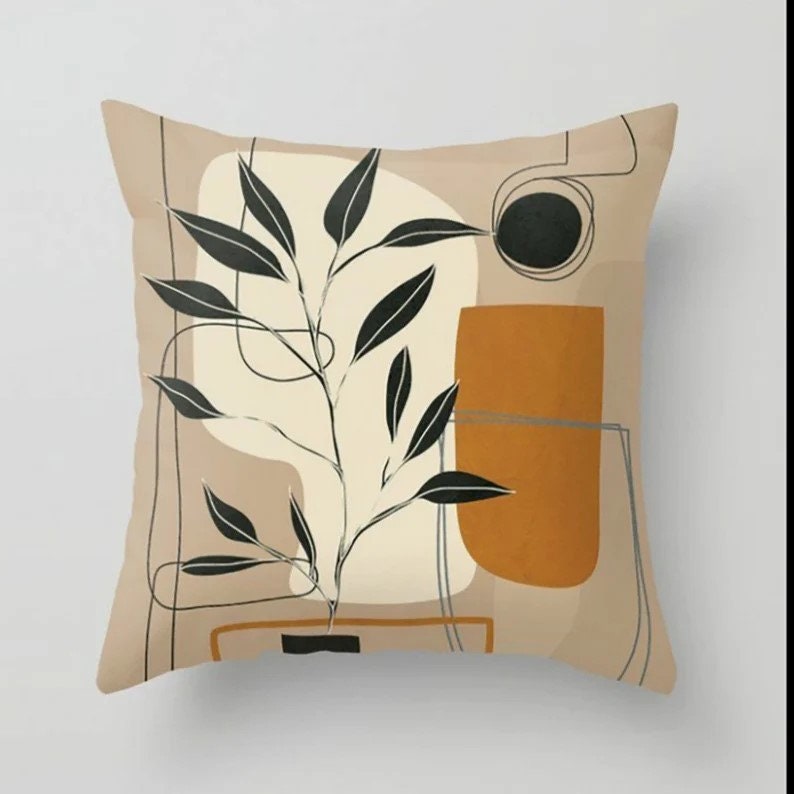 Modern Floral Abstract Pastel Colours Cushion Cover