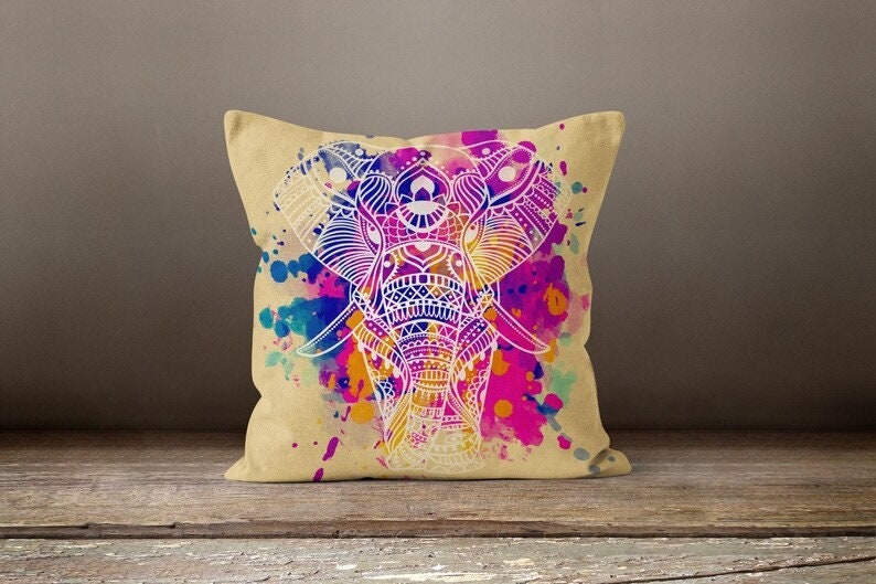 Elephant Print Animal Safari Pattern Throw Cushion Cover